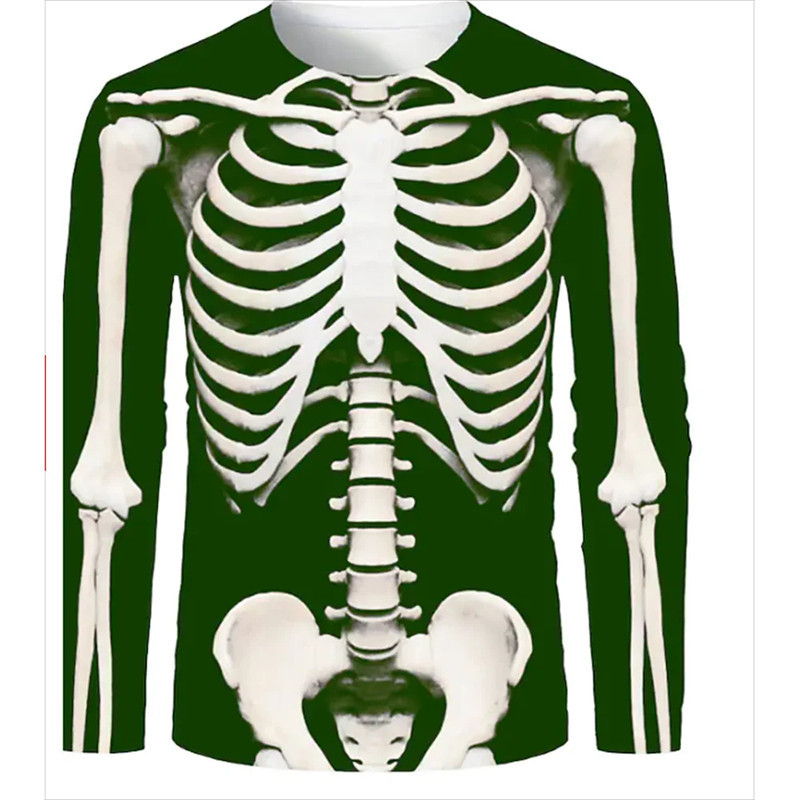 T-shirt squelette manches longues : 7 couleurs au choix !