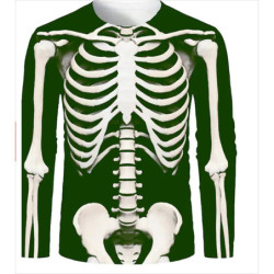 T-shirt squelette manches longues : 7 couleurs au choix !
