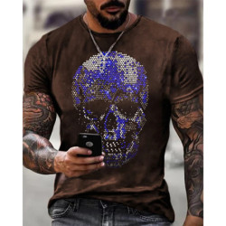 T-shirt tête de mort effet strass : 6 couleurs au choix !