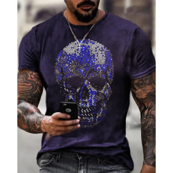 T-shirt tête de mort effet strass : 6 couleurs au choix !