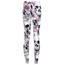 Vue arrière du Legging Crâne Fleuri