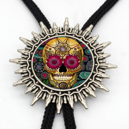 Cravate Bolo tête de mort Santa Muerte - modèle 4