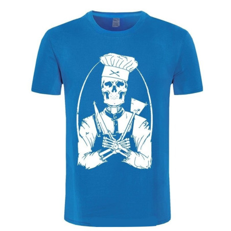 Tshirt tête de mort Chef Cuisiner - couleur bleu