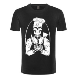 Tshirt tête de mort Chef Cuisiner - couleur noir