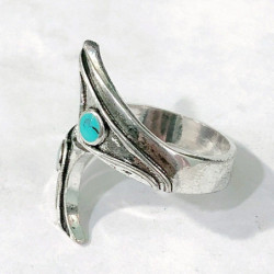 Bague triangulaire Turquoise oeil d'horus pour hommes et femmes