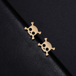Boucles d'oreilles tête de mort couleur or