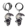 Boucles d'oreilles Tête de mort Piercing 2 pièces tunnel vue complète