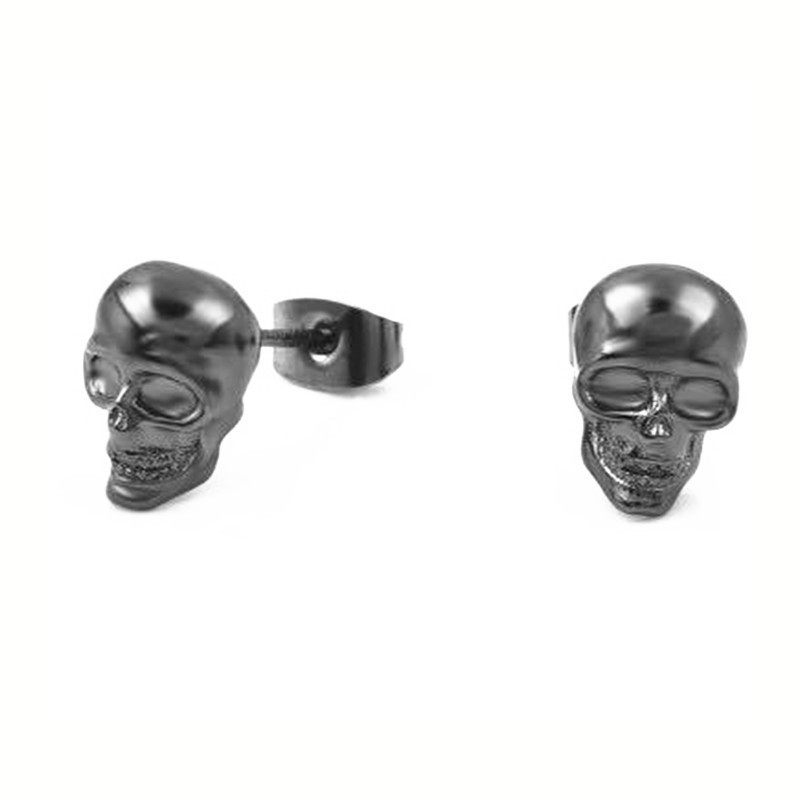 Boucles d'oreilles crâne rétro couleur argent modèle 3