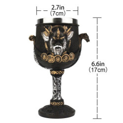 dimensions Gobelet à vin guerrier Viking Odin Tankard en acier inoxydable 200ml - modèle 1