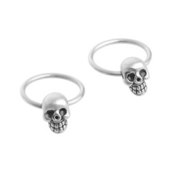 Boucles d'oreilles tête de mort Punk rétro modele complet