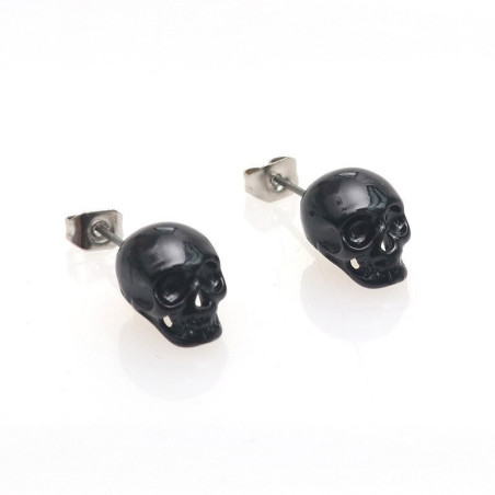 Boucles d'oreilles tête de mort clous pour femmes et hommes couleur crâne - modele 2