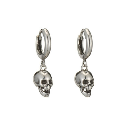 Boucles d'oreilles tête de mort en argent Sterling 925 article 