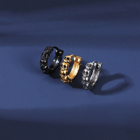 Boucles d'oreilles tête de mort Punk Rock en acier inoxydable 316L