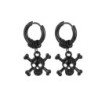 Boucles d'oreilles tête de mort crâne de Pirate en acier inoxydable pour femmes et hommes - couleur noir