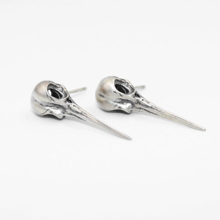 Boucles d'oreilles tête de mort gothique rétro tête de corbeau article