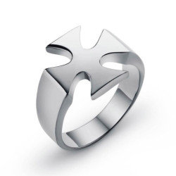 Bague chevalière du temple des chevaliers deisgn couleur argent