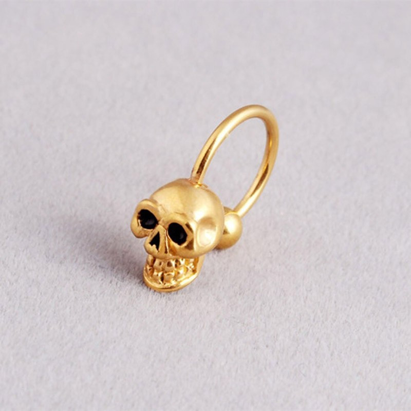 Piercing tête de mort Piercing Punk pour lèvres couleur or
