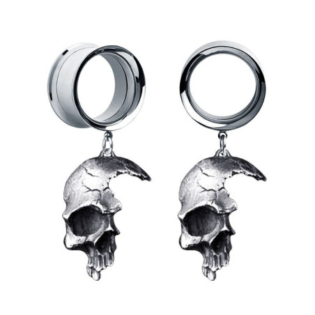 Paire D'écarteurs Oreille Forme Chauve-souris Avec Zirconium - Acier Inoxydable, Tailles De 1,2mm à 30mm