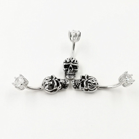 Piercing tête de mort pour nombirl, en argent Sterling 925 - 3 tailles produit