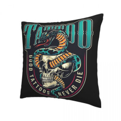 Housse de coussin tête de mort Avec Cobra Tatouage