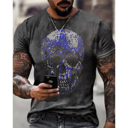 T-shirt tête de mort effet strass : 6 couleurs au choix !