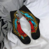 Chaussettes Santa Muerte et petites fleurs