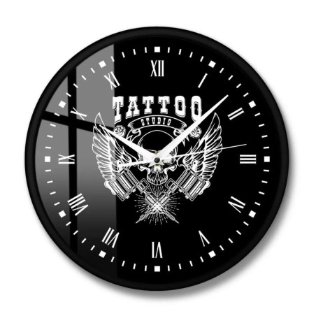 Horloge Tête de Mort Tattoo - Modèle 1 - avec cadre
