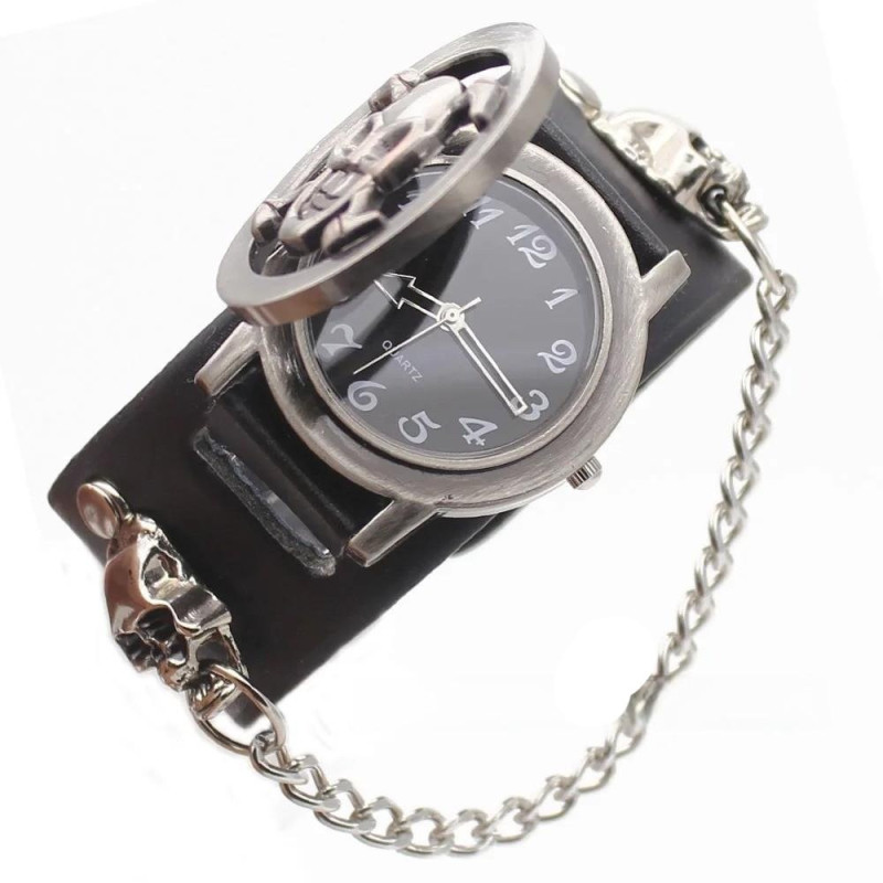 Vue hoblot Montre Bracelet Tête de Mort Pirate