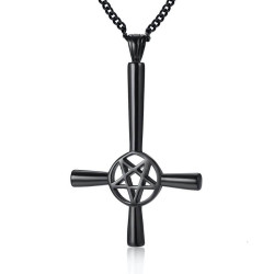 Pendentif anti christ runique - couleur noir
