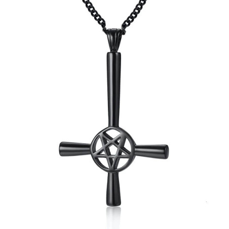 Pendentif anti christ runique - couleur noir