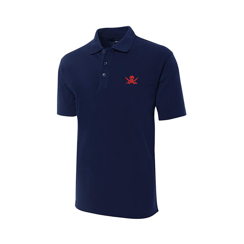 Polo Brodé Tête de mort Pirates pour homme Couleur Bleu
