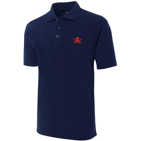 Polo Brodé Tête de mort Pirates pour homme Couleur Bleu