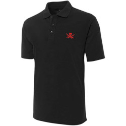 Polo Brodé Tête de mort Pirates pour homme Couleur Noir