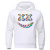 Sweatshirt Tête de Mort Psychédélique Capuche Couleur Blanc