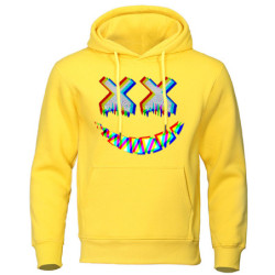Sweatshirt Tête de Mort Psychédélique Capuche Couleur Jaune