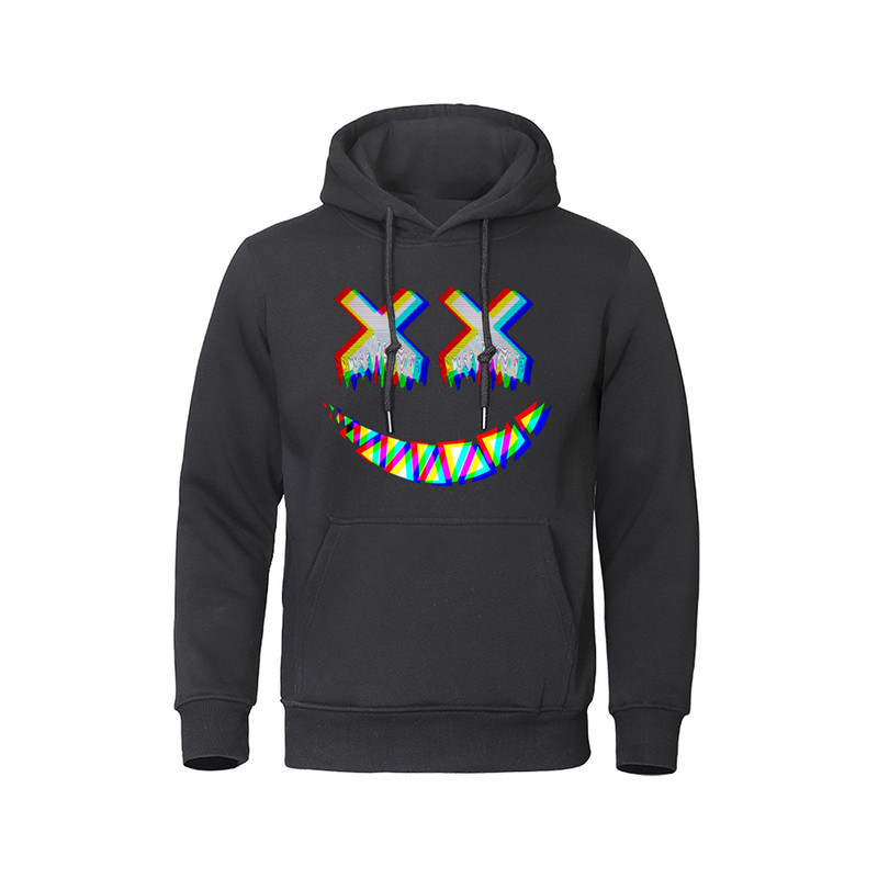 Sweatshirt Tête de Mort Psychédélique Capuche Couleur Noir