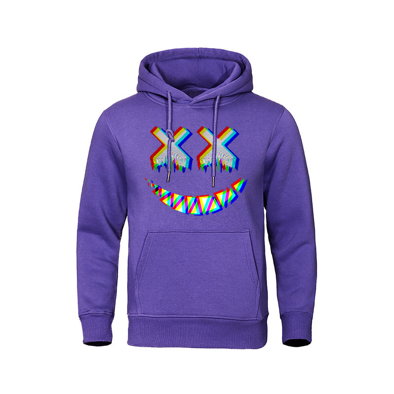 Sweatshirt Tête de Mort Psychédélique Capuche Couleur Violet