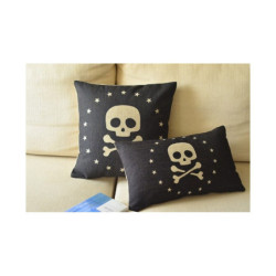 Housse de coussin tête de mort crâne Pirates - 2 modèles