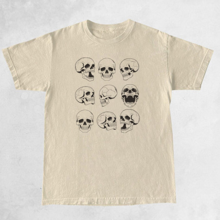 T-shirt Tête de Mort Gothique à manches courtes pour femme