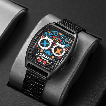 Détails Montre Tête de Mort Mexicaine à Quartz pour Homme Modèle 2