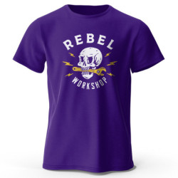 T-shirt Tête de Mort Biker Mécanique Rebel Workshop Violet