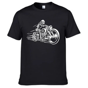 T-shirt Tête de Mort Biker Motard pour hommes Couleur Noir