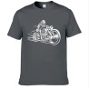 T-shirt Tête de Mort Biker Motard pour hommes Couleur Gris Foncé