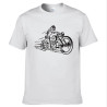 T-shirt Tête de Mort Biker Motard pour hommes Couleur Blanc