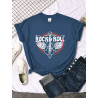 T-shirt Rock And Roll pour femme Couleur Bleu