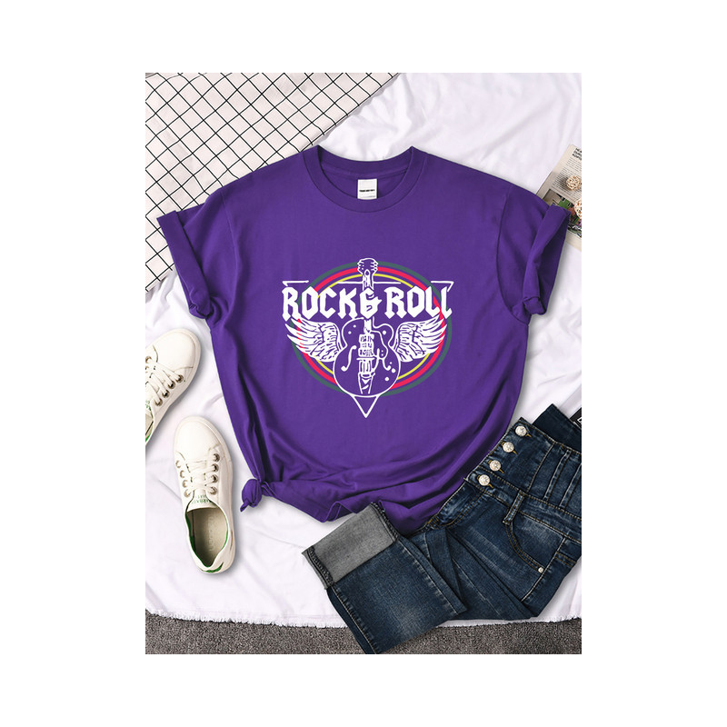 T-shirt Rock And Roll pour femme Couleur Violet