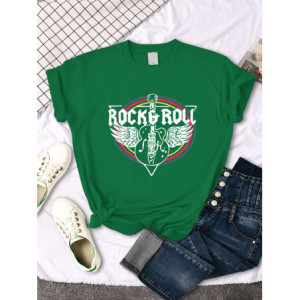 T-shirt Rock And Roll pour femme Couleur Vert