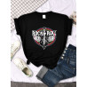 T-shirt Rock And Roll pour femme Couleur Noir