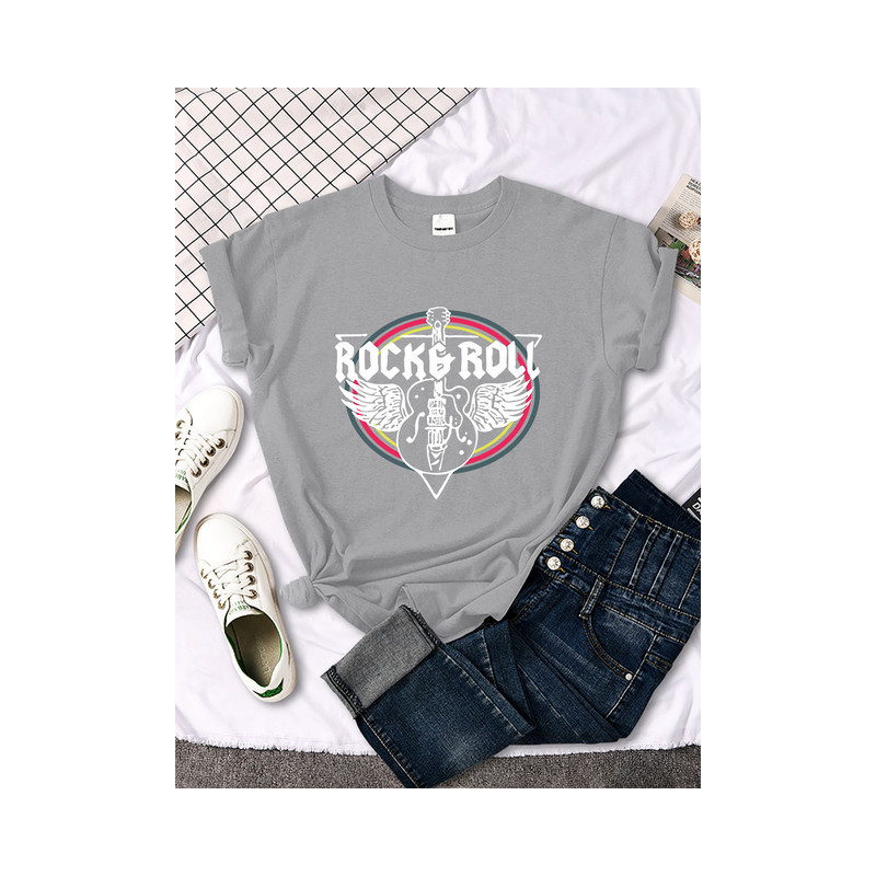 T-shirt Rock And Roll pour femme Couleur Gris