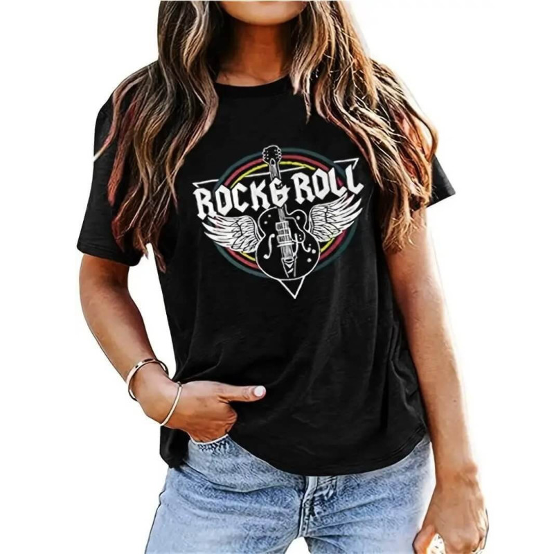 T-shirt Rock And Roll pour femme